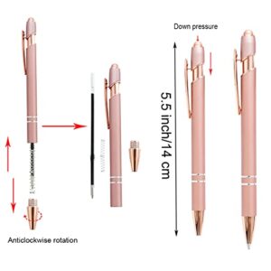 PASISIBICK 12 Pieces Rose Gold Inspirational Motivational Quotes Snarky Screen Touch Stylus Ballpoint Pens, Office Encouraging Scriptures, Black Ink (Rose Gold,Motivational)