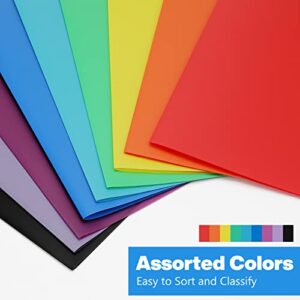 KTRIO 9 Pack Plastic File Folders Colored Folders - 9 Assorted Colors Letter Size File Folders Poly Filing Folders Heavy Duty 3 Tab Folders, 1/3 Cut Erasable Tabs for Office School Home Organization