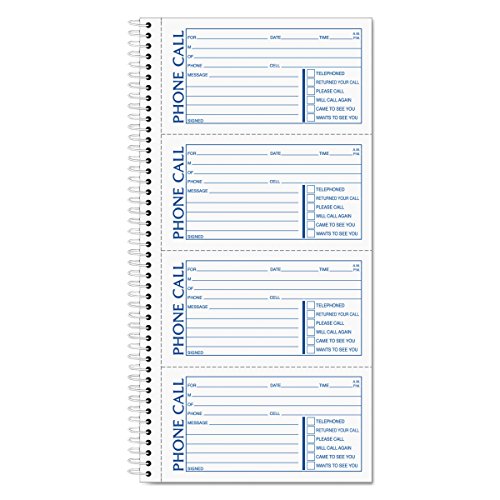 TOPS Phone Message Forms Book, Carbonless Duplicate, 2.75 x 5 Inches, 400 Sets per Book (4003)