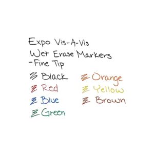 Expo Vis-A-Vis Wet-Erase Marker, Fine Point, 4-Color Set (San16074)