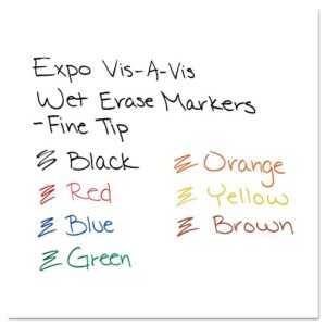 Expo Vis-A-Vis Wet-Erase Marker, Fine Point, 4-Color Set (San16074)