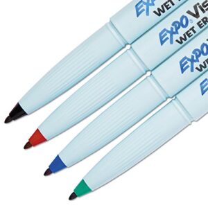 Expo Vis-A-Vis Wet-Erase Marker, Fine Point, 4-Color Set (San16074)