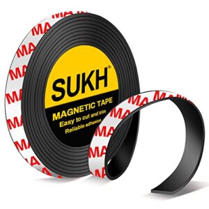 magnetic tape strips with adhesive backing – magnetic strip sukh magnet band strong adhesive cuttable magnetic sheets magnets perfect for diy, art projects,whiteboards,fridge organization classroom