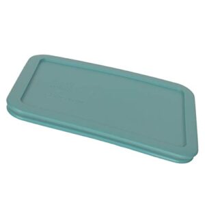 Pyrex Bundle - 4 Items: 7210-PC 3-Cup Turquoise Rectangle Plastic Food Storage Lids Made in the USA