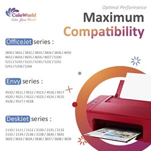 ColoWorld Remanufactured Ink Cartridge Replacement for HP 63XL 63 XL Work with Envy 4520 3634 OfficeJet 3830 3831 5252 4650 5258 5255 DeskJet 3636 3630 1112 1110 3637 3639 Printer (2 Color)