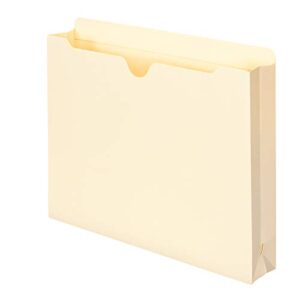 Smead File Jacket, Reinforced Straight-Cut Tab, 2" Expansion, Letter Size, Manila, 50 Per Box (75560)