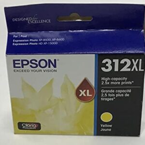 EPSON T312 Claria Photo HD -Ink High Capacity Yellow -Cartridge (T312XL420-S) for select Epson Expression Photo Printers