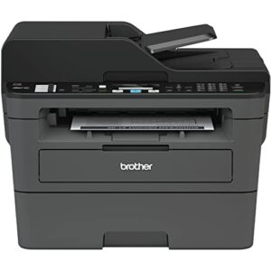brother mfc-l2710dw all-in-one wireless monochrome laser printer for home office, black – print copy scan fax – 32 ppm, 2400 x 600 dpi, 50-sheet adf, auto duplex printing, voice activated, ethernet