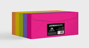 astrobrights color #10 envelopes, 4.125″ x 9.5″, 24 lb/89 gsm, “happy” 5-color assortment, 200 pack (92109)