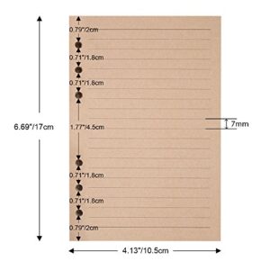 Refills Lined Paper, MALEDEN Refillable A6 Paper for 5x7 Journal Notebook Inserts 200 Lined Pages