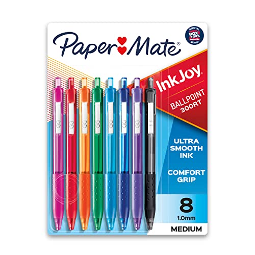 Paper Mate InkJoy 300RT Retractable Ballpoint Pens, Medium Point (1.0mm), Assorted, 8 Count