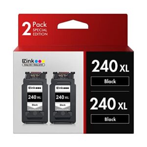 e-z ink (tm) remanufactured ink cartridge replacement for canon 240 240xl pg-240xl for use with pixma ts5120 mg3620 mg3520 mg3522 mx532 mx452 printer (2 black)