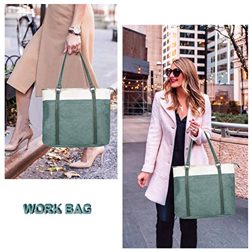 Women's Work Bag with Laptop Compartment Zipper Pockets Teacher Totes Purse