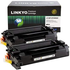 linkyo compatible toner cartridge replacement for hp 26a cf226a (black, 2-pack)