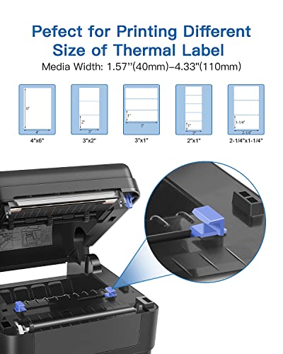 POLONO Label Printer, PL420 4x6 Thermal Printer, High-Speed Shipping Label Printer, Commercial Direct Thermal Printer, 2" Orange Circle Thermal Sticker Labels, Self-Adhesive Stickers Labels