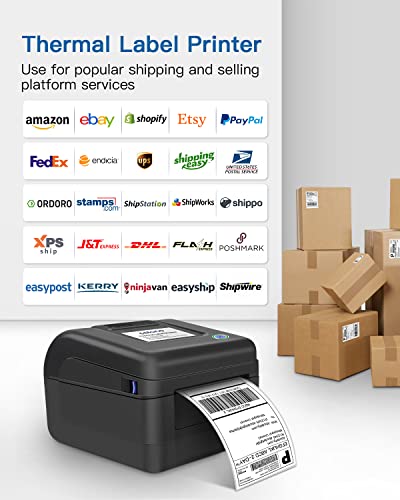 POLONO Label Printer, PL420 4x6 Thermal Printer, High-Speed Shipping Label Printer, Commercial Direct Thermal Printer, 2" Orange Circle Thermal Sticker Labels, Self-Adhesive Stickers Labels