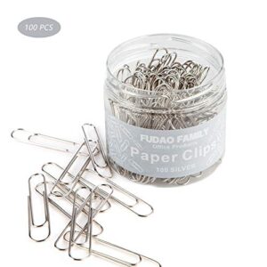 Jumbo Paper Clips, 2 Inch Paper Clip, 100 pcs Large Paperclips (Jumbo, Silver)