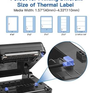 POLONO Label Printer, PL420 4x6 Thermal Printer, High-Speed Shipping Label Printer, Commercial Direct Thermal Printer, 2.25”x1.25” Direct Thermal Label, Perforated Sticker Labels