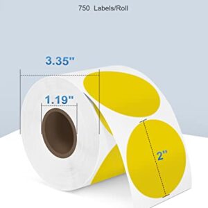 POLONO Label Printer, PL420 4x6 Thermal Printer, High-Speed Shipping Label Printer, Commercial Direct Thermal Printer, 2" Yellow Circle Thermal Sticker Labels, Self-Adhesive Stickers Labels