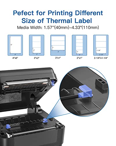 POLONO Label Printer, PL420 4x6 Thermal Printer, High-Speed Shipping Label Printer, Commercial Direct Thermal Printer, 2" Yellow Circle Thermal Sticker Labels, Self-Adhesive Stickers Labels