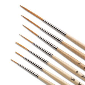 Jerry Q Art 12 Pcs Detail Paint Brushes, Golden Synthetic Hair, High Performance for Oil, Acrylic and Watercolor JQ-503