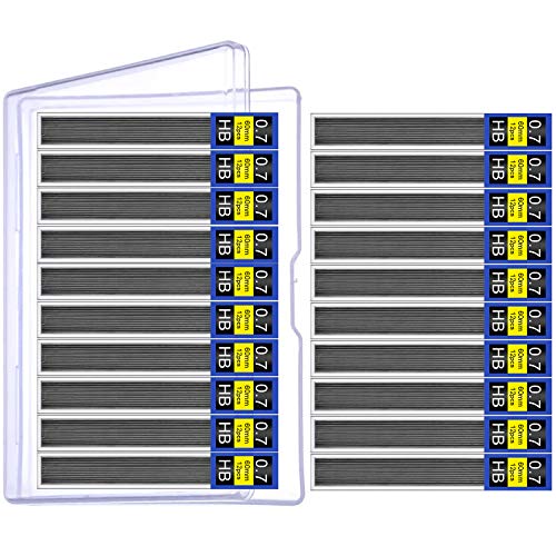 Morepack 240 Pieces Lead Refills with Plastic Box,0.7 mm HB,Break Resistant Mechanical Pencil Refills,20 Tubes