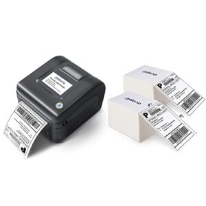polono label printer, pl420 4×6 thermal printer, high-speed shipping label printer, commercial direct thermal printer, 4″ x 6″ direct thermal shipping label (pack of 1000)