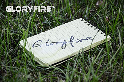 GLORYFIRE Waterproof Notebook All Weather Shower Pocket Tactical Notepad with Cover Steno Pad Memo Book (black 5pcs)