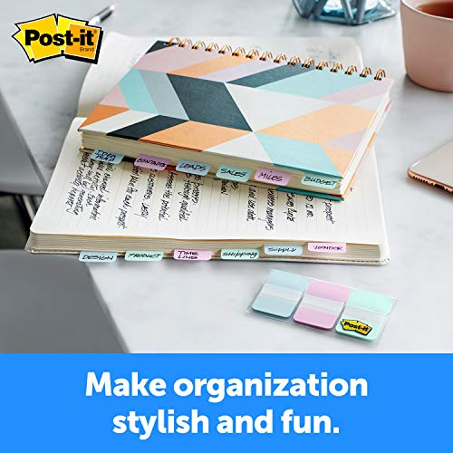 Post-it Durable Tabs, 36/pack, 24/case, 1 in Wide, Gradient Blue, Pink, Clear (686-GRDNT)
