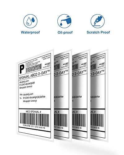 POLONO Label Printer, PL420 4x6 Thermal Printer, High-Speed Shipping Label Printer, Commercial Direct Thermal Printer, 4x6 Thermal Labels, 200 Labels/Roll (4 Pack)