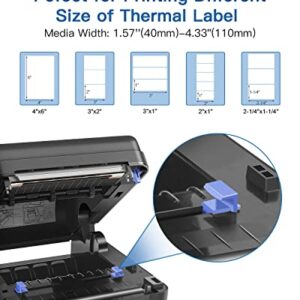 POLONO Label Printer, PL420 4x6 Thermal Printer, High-Speed Shipping Label Printer, Commercial Direct Thermal Printer, 4x6 Thermal Labels, 200 Labels/Roll (4 Pack)