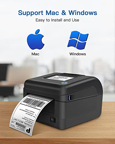 POLONO Label Printer, PL420 4x6 Thermal Printer, High-Speed Shipping Label Printer, Commercial Direct Thermal Printer, 4x6 Thermal Labels, 200 Labels/Roll (4 Pack)