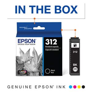 EPSON T312 Claria Photo HD -Ink Standard Capacity Photo Black -Cartridge (T312120-S) for select Epson Expression Photo Printers