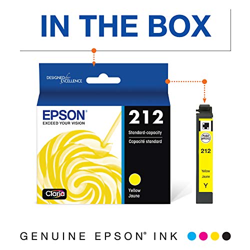 EPSON T212 Claria -Ink Standard Capacity Yellow -Cartridge (T212420-S) for Select Epson Expression and Workforce Printers