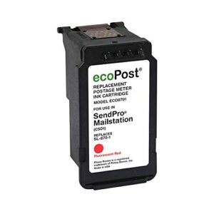 clover ecopost brand remanufactured postage meter cartridge replacement for pitney bowes sl-870-1 | red