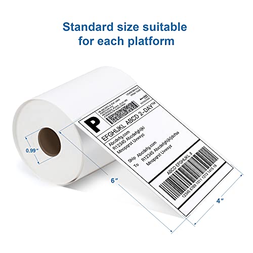 POLONO Label Printer, PL420 4x6 Thermal Printer, High-Speed Shipping Label Printer, Commercial Direct Thermal Printer, Shipping Label, 4 x 6 Direct Thermal Labels, 220 Labels × 4 Rolls