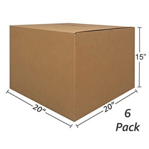 uBoxes Large Moving Boxes 20" x 20" x 15" (Pack of 6)