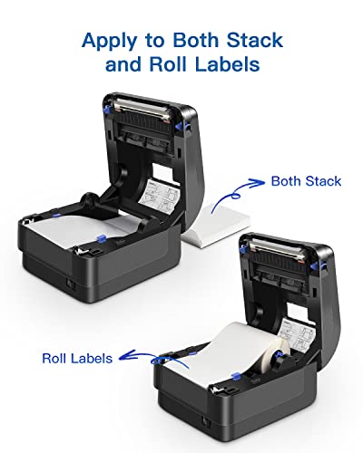 POLONO Label Printer, PL420 4x6 Thermal Printer, High-Speed Shipping Label Printer, Commercial Direct Thermal Printer, Label Holder, Thermal Label Holder for Fan-Fold and Roll Labels
