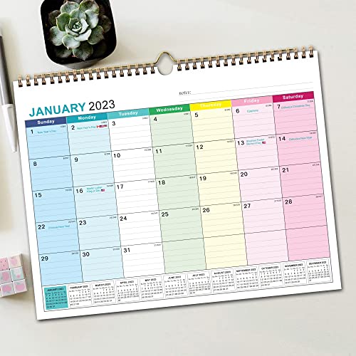 Kyweel Wall Calendar 2023-2024, January 2023-June 2024, 15" x 12", Highlight Holidays, Planning Calendar, Thick Paper