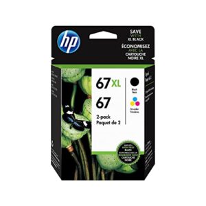 hp 67xl high-yield black and tri-color ink cartridges, pack of 2, 3yp30an