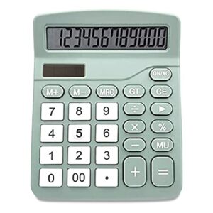 MIEDEON Mint Green Grey 12-Digit Solar Scientific Calculator Desktop Financial Office Computer Calculators Large Display Office Calculators Cute Calculator (Color : Green)