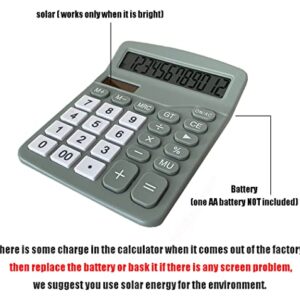 MIEDEON Mint Green Grey 12-Digit Solar Scientific Calculator Desktop Financial Office Computer Calculators Large Display Office Calculators Cute Calculator (Color : Green)