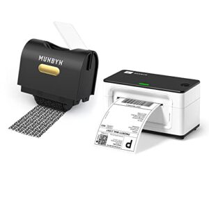 munbyn identity theft protection roller stamp with a box opener, shipping label printer