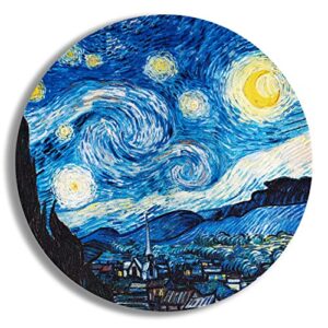 arthere mouse pad – mousepad, mouse pads with famous art, cute mouse pad, mouse mat, mouse pads for wireless mouse, leather mousepad (the starry night by vincent van gogh)