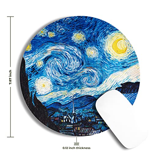 ARTHERE Mouse Pad - Mousepad, Mouse Pads with Famous Art, Cute Mouse Pad, Mouse Mat, Mouse Pads for Wireless Mouse, Leather Mousepad (The Starry Night by Vincent Van Gogh)