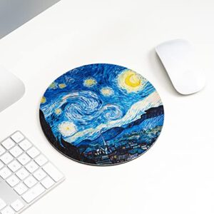 ARTHERE Mouse Pad - Mousepad, Mouse Pads with Famous Art, Cute Mouse Pad, Mouse Mat, Mouse Pads for Wireless Mouse, Leather Mousepad (The Starry Night by Vincent Van Gogh)