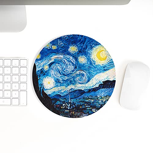 ARTHERE Mouse Pad - Mousepad, Mouse Pads with Famous Art, Cute Mouse Pad, Mouse Mat, Mouse Pads for Wireless Mouse, Leather Mousepad (The Starry Night by Vincent Van Gogh)