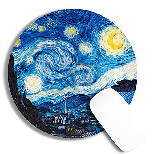 ARTHERE Mouse Pad - Mousepad, Mouse Pads with Famous Art, Cute Mouse Pad, Mouse Mat, Mouse Pads for Wireless Mouse, Leather Mousepad (The Starry Night by Vincent Van Gogh)