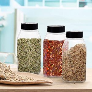 ROYALHOUSE - 6 PACK - 32 Oz with Black Cap - Plastic Spice Jars Bottles Containers ? Perfect for Storing Spice, Herbs and Powders ? Lined Cap - Safe Plastic ? PET - BPA free - Made in the USA?