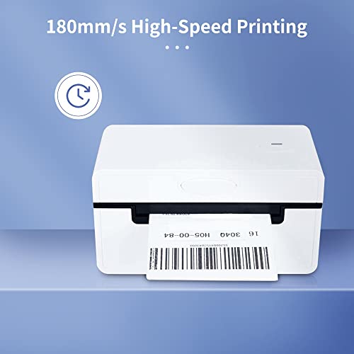 ZSEDP Desktop Thermal Label Printer for 4x6 Shipping Package Label Maker 180mm/s USB BT Thermal Sticker Printer Max.110mm Paper (Color : USB with BT)